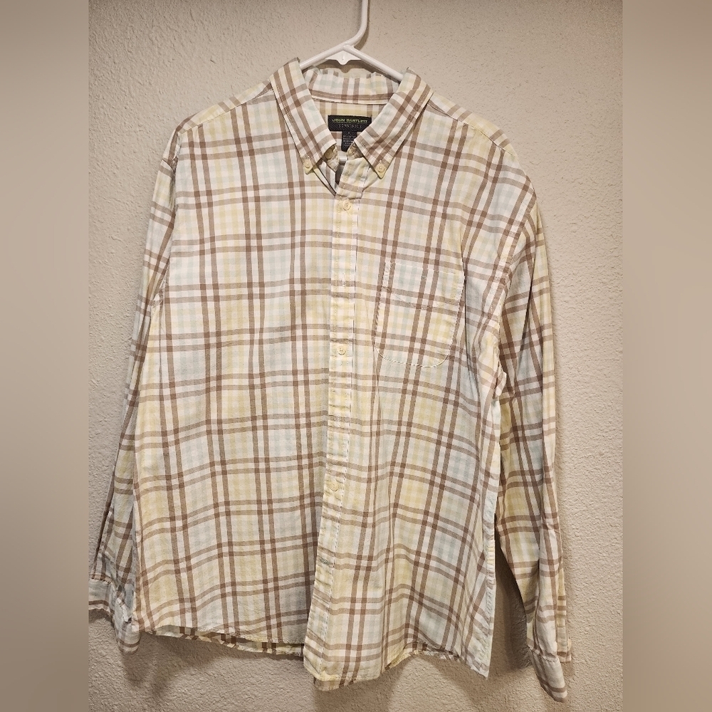 Men's Size XL Plaid Button Down Long Sleeve Shirt